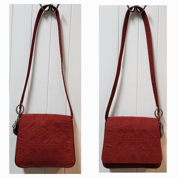 DIOR Canage Red Quilted LADY DIOR Charm Bag with DIOR Box Set SUPER RARE - Picture 5 of 16